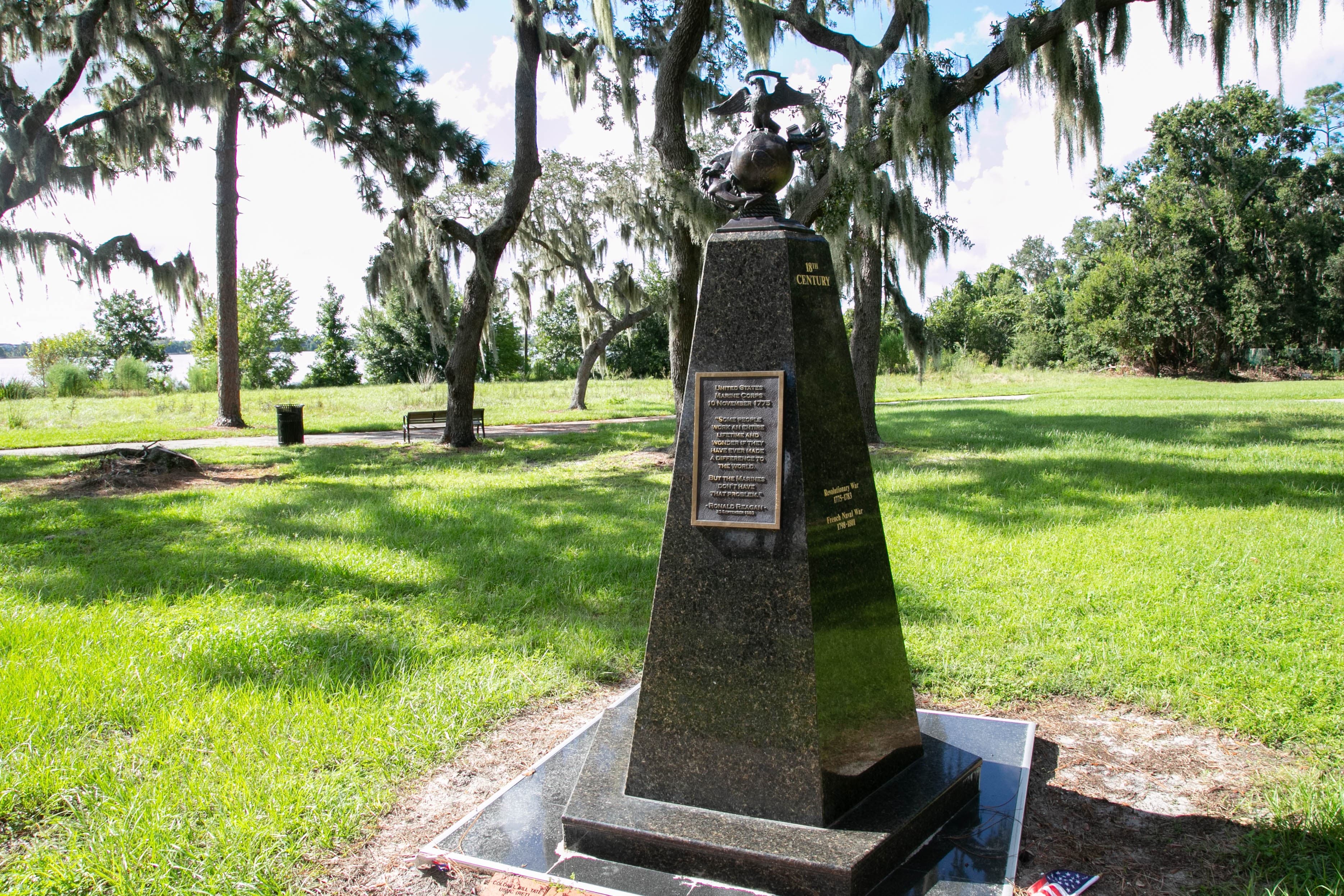 Board MMarine monument at the Central Florida Veterans Memorial Park